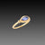 Marquise Blue Sapphire Ring with Diamond Trios