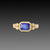 Deep Blue Sapphire Ring with Diamonds