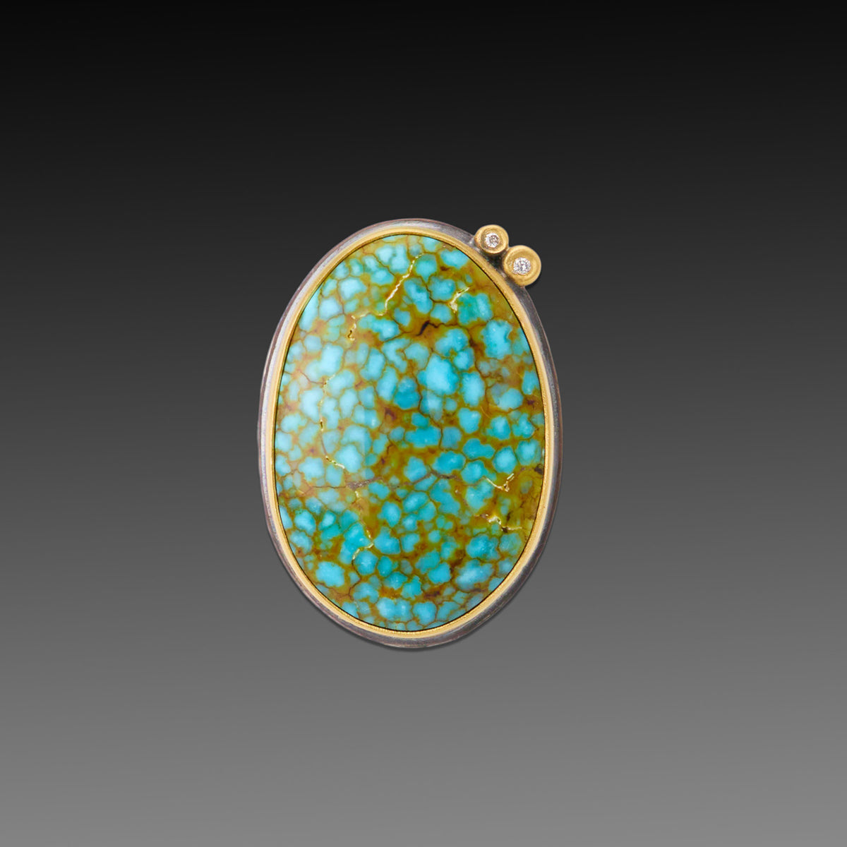 Turquoise Ring with Diamonds