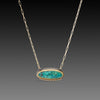 Turquoise Necklace with Diamond Line