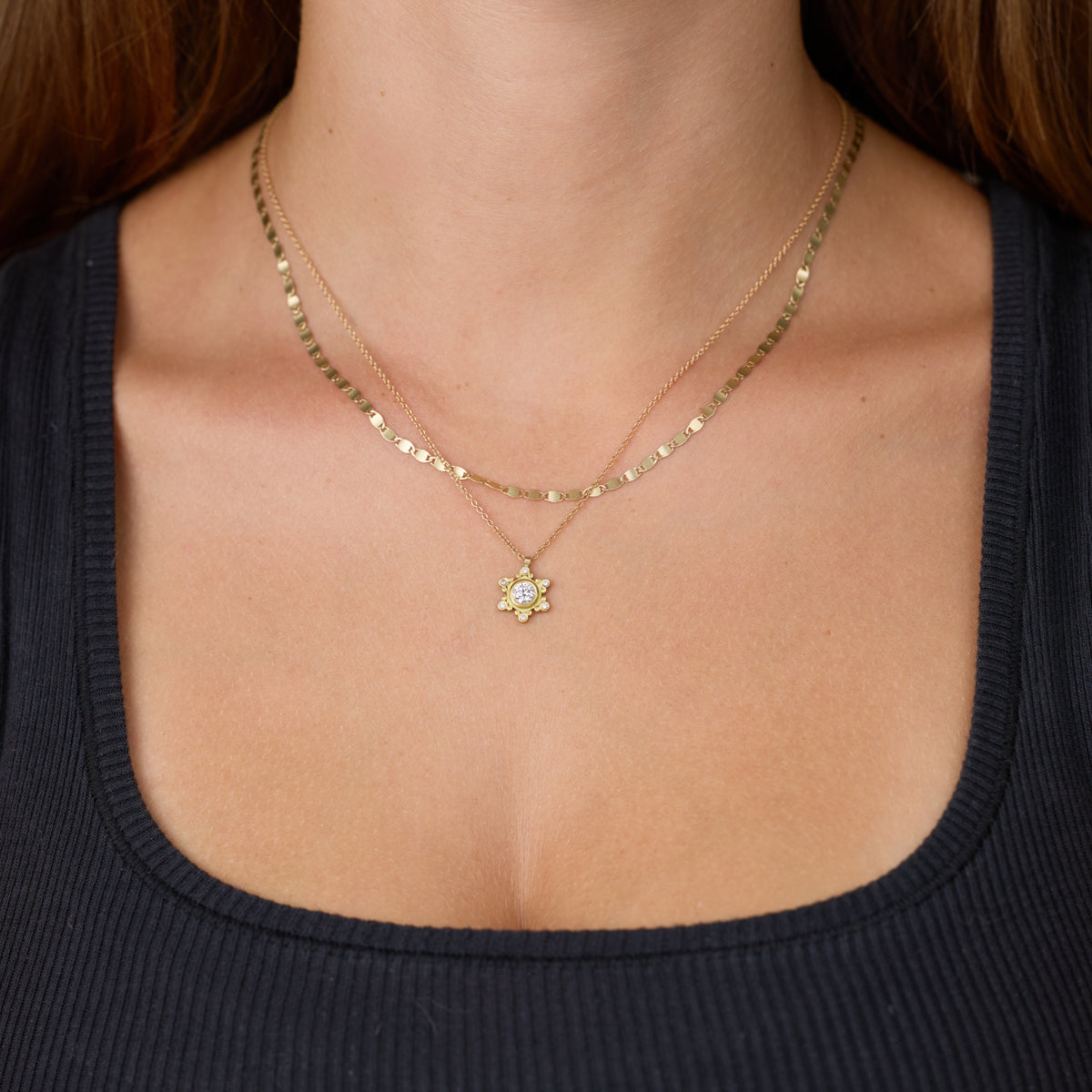 Delicate Gold Flat Chain Necklace