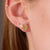 Gold Dot Stud Earrings with Diamonds