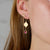 Hammered Gold Earrings with Garnet Drops