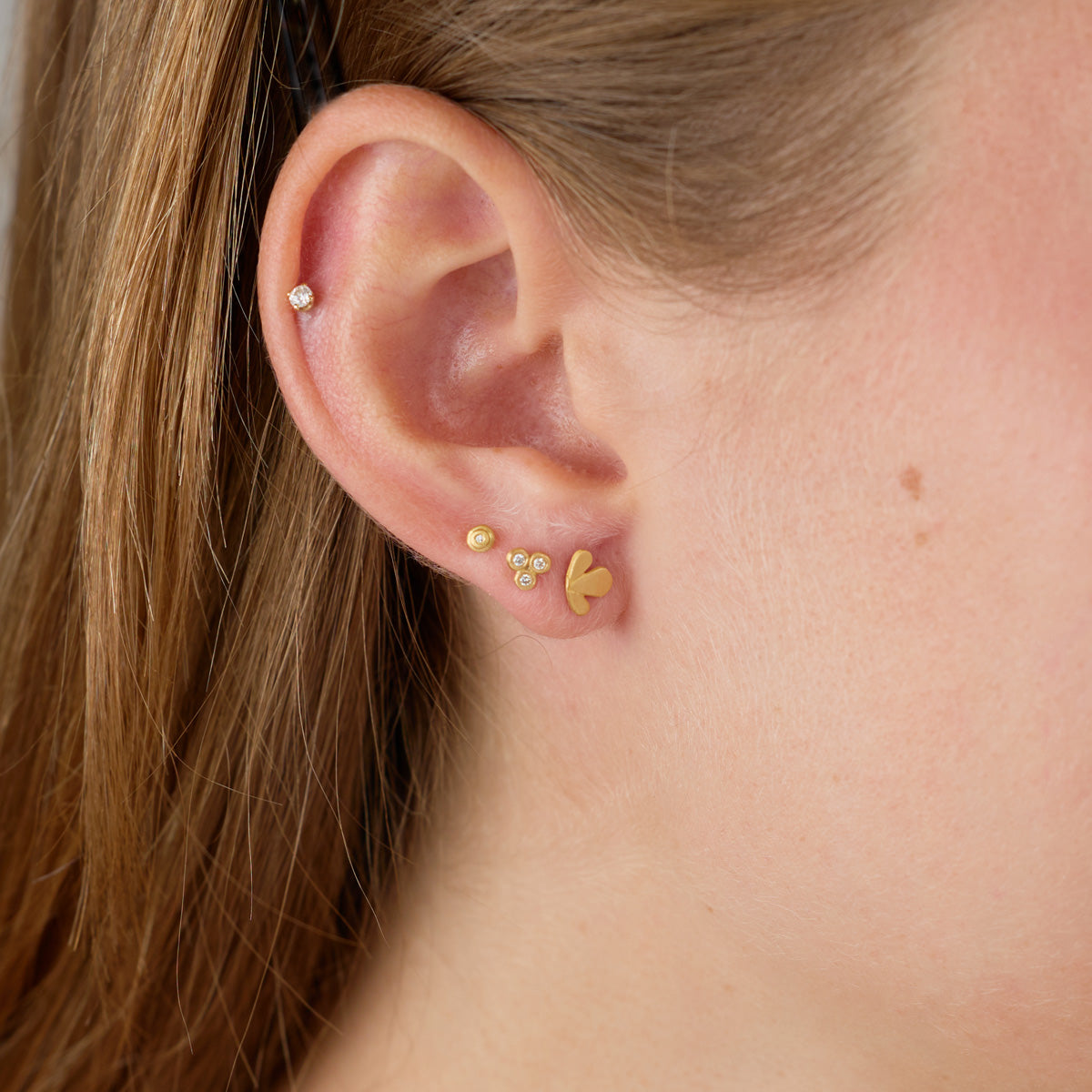 Leaf Trio Stud Earrings