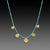 Turquoise Necklace with Hammered Gold Disks