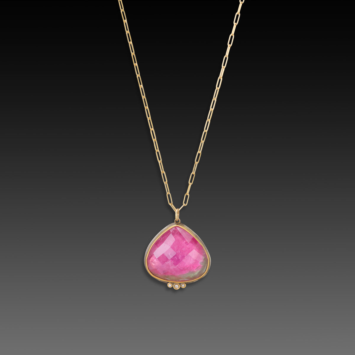 Teardrop Watermelon Tourmaline Necklace