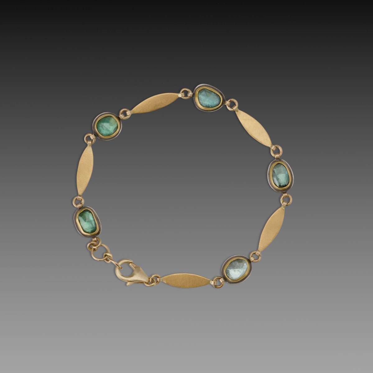 Green Tourmaline Linked Bracelet