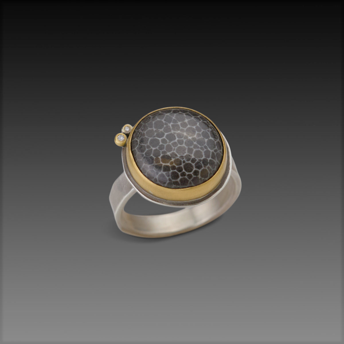 Round Bryozoan Fossil Ring