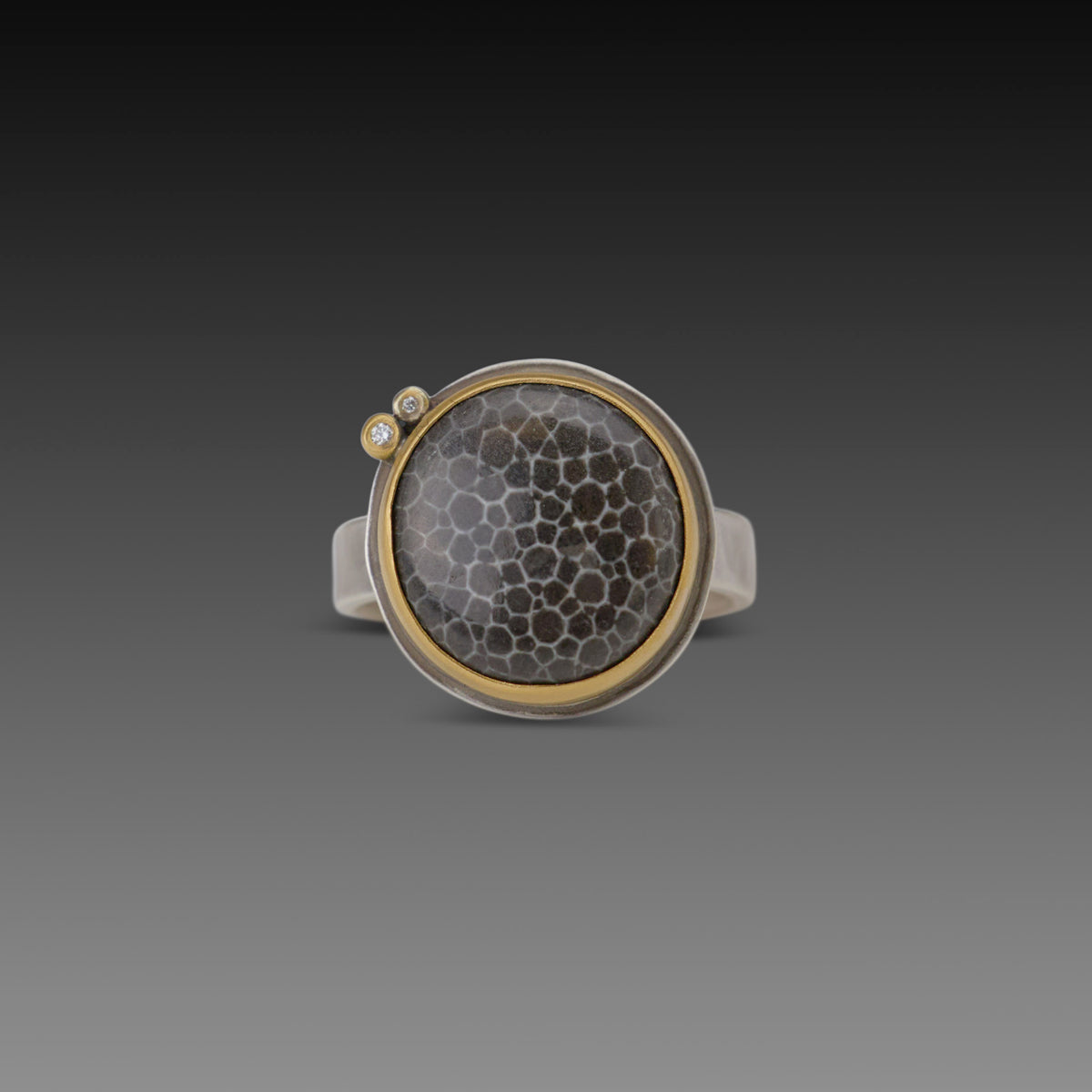 Round Bryozoan Fossil Ring