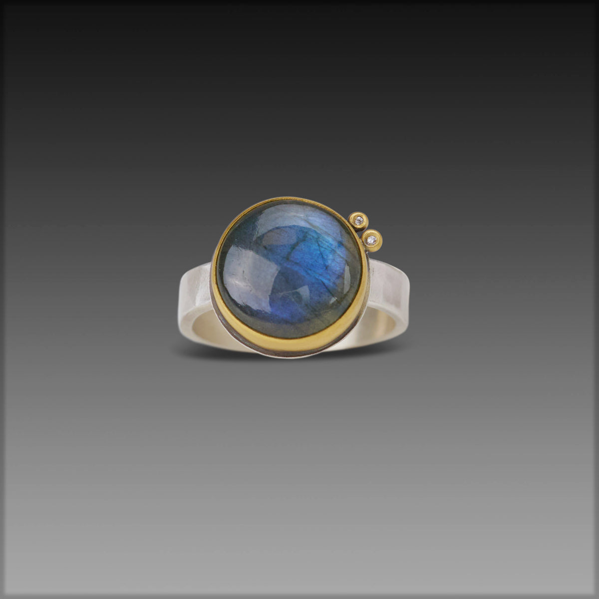 Smooth Round Labradorite Ring