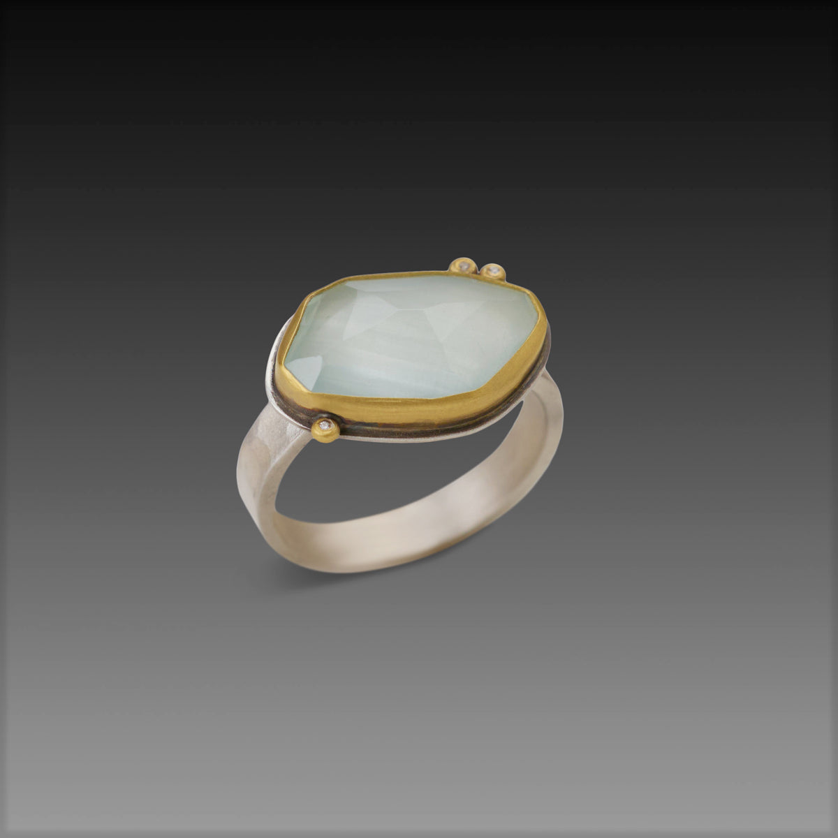 Rose Cut Aquamarine Ring