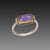 Rectangular Tanzanite Ring with Diamond Trios