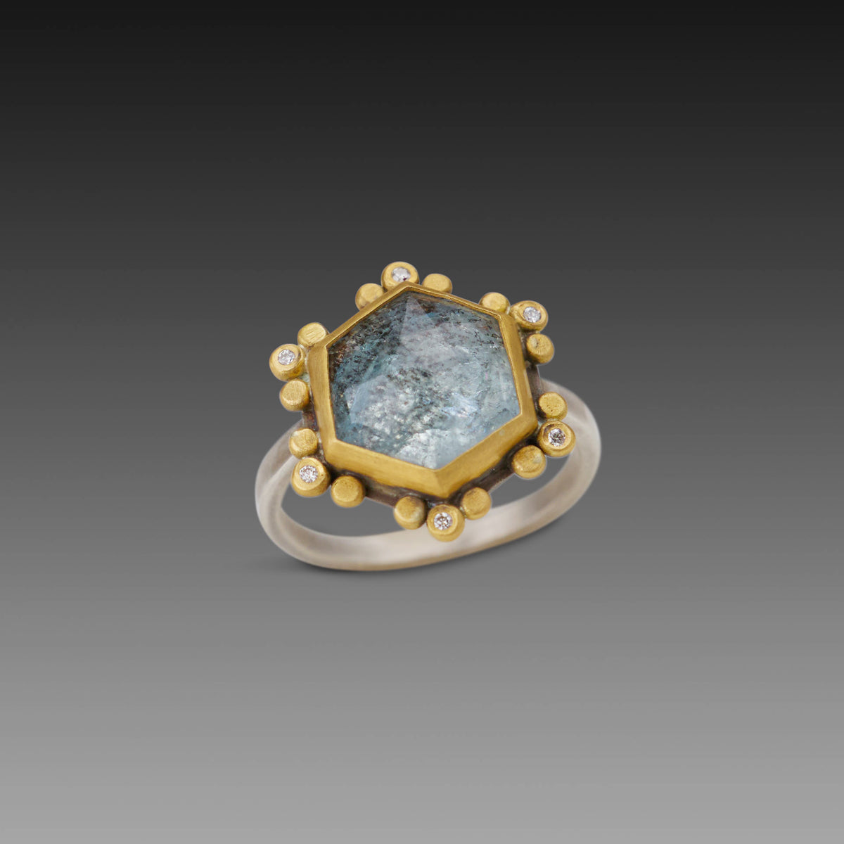 Moss Aquamarine Star Ring