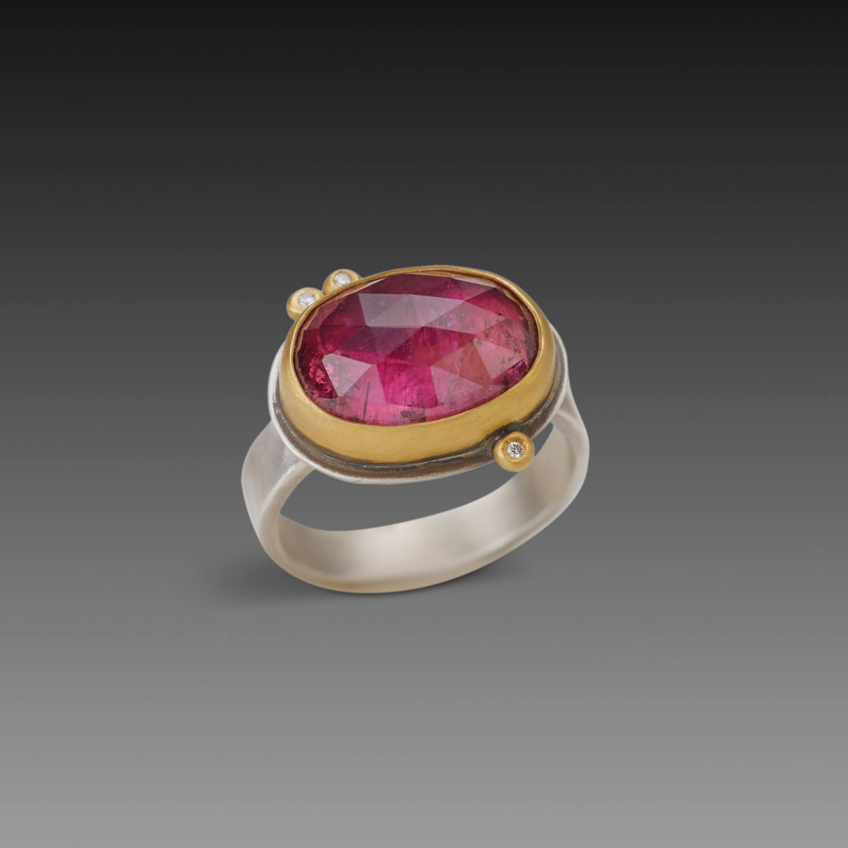 Pink Tourmaline Ring with Diamonds