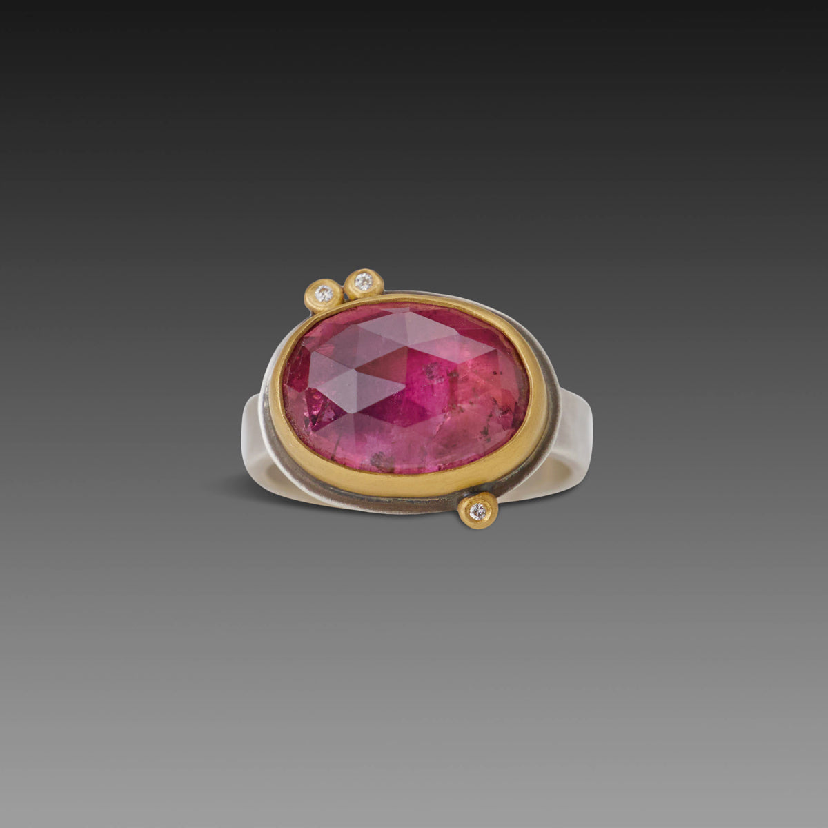 Pink Tourmaline Ring with Diamonds