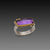 Geometric Amethyst Ring with Three Diamonds