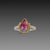 Watermelon Tourmaline Teardrop Ring