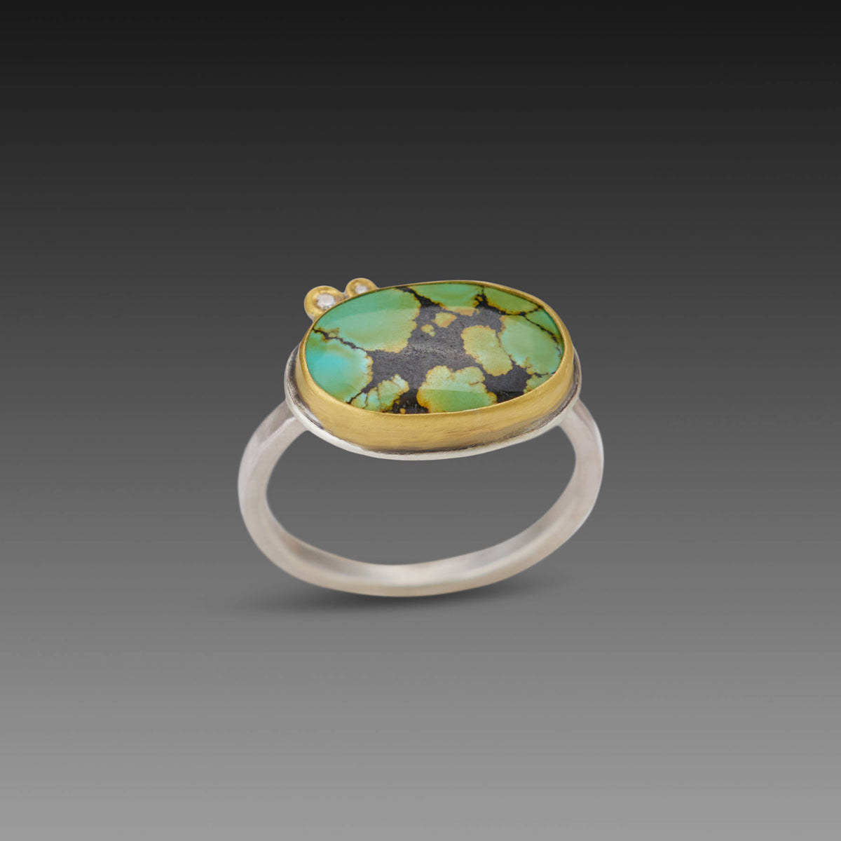 Turquoise Ring with Diamonds