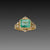 Emerald Ring With Diamond Trios