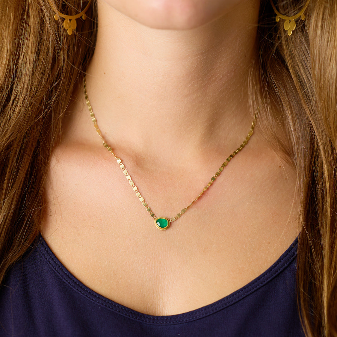 Floating Emerald Necklace