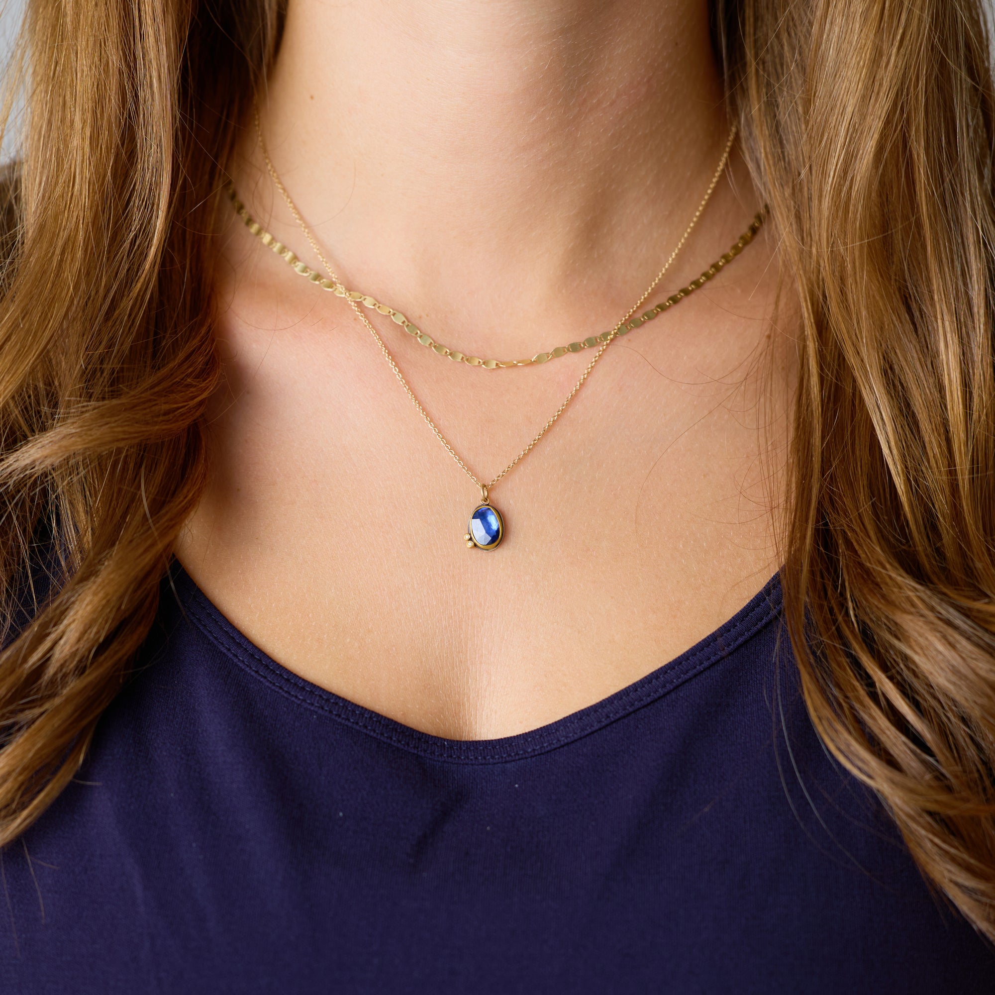 Sapphire Necklace with Diamonds