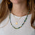 Green Tourmaline Necklace with 22k Beads