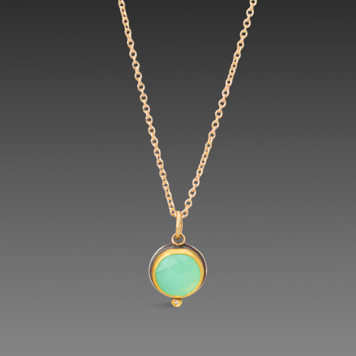 Chrysoprase Necklace with Diamond