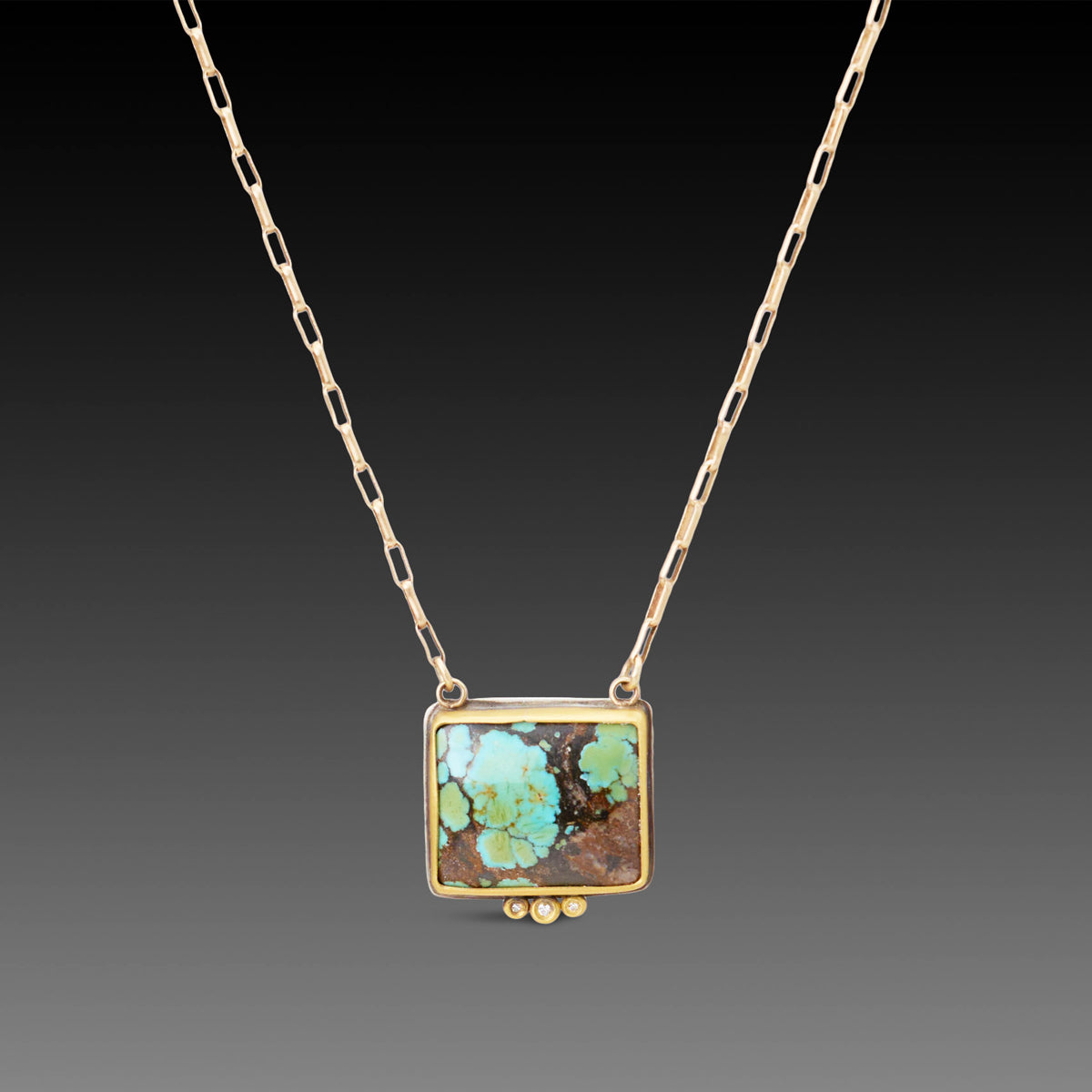 Turquoise Necklace with Diamonds