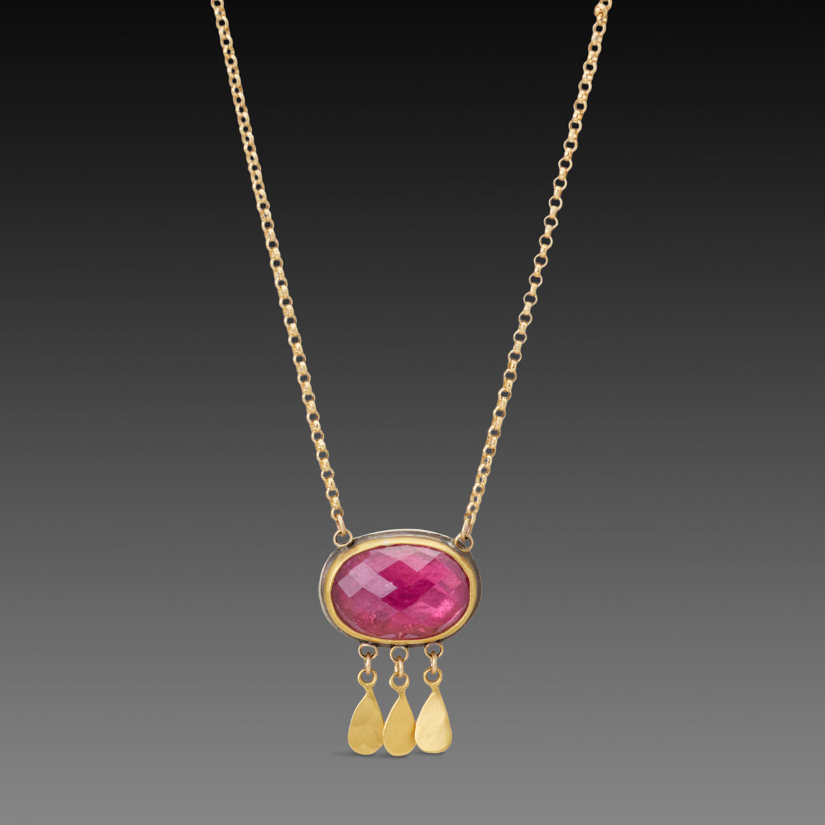 Pink Tourmaline Fringe Necklace