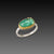 Smooth Green Tourmaline Ring with Diamonds