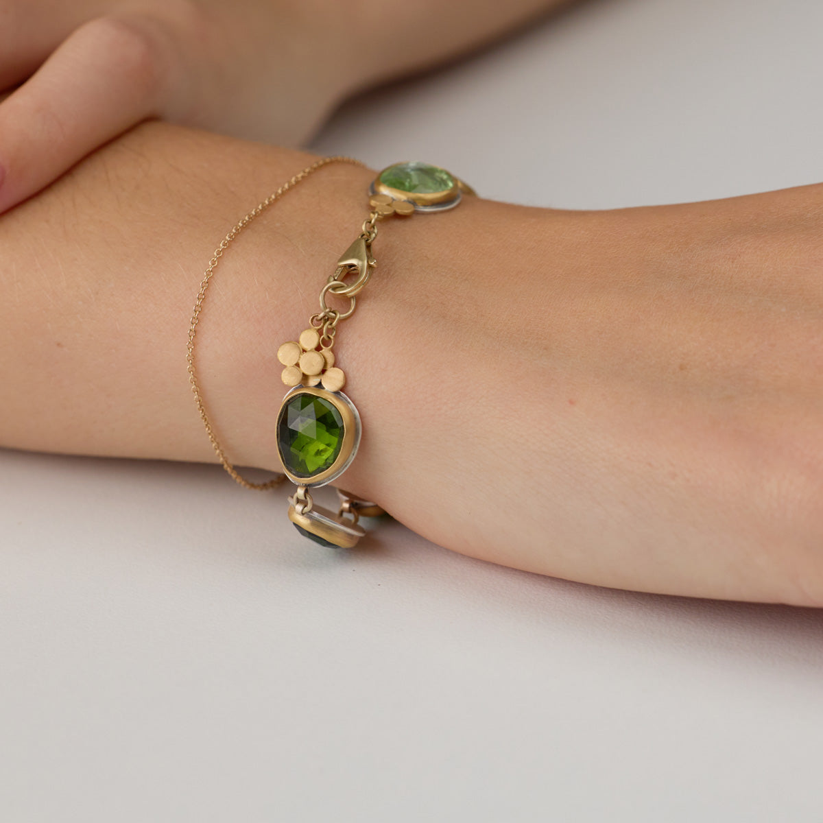 Green Tourmaline Ombre Bracelet