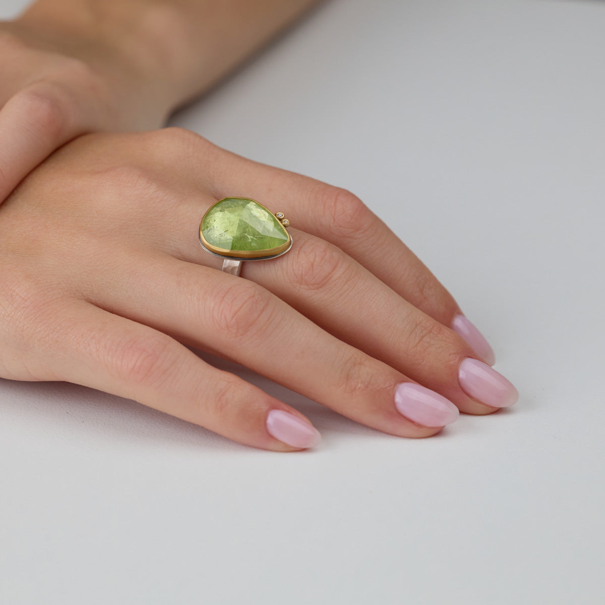 Light Green Tourmaline Ring