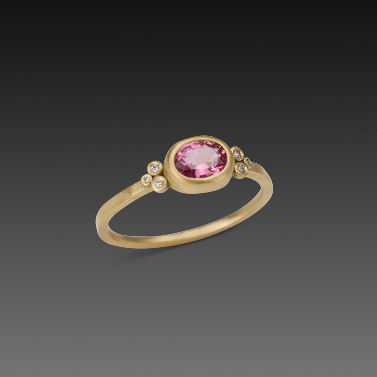 Oval Pink Sapphire Ring With Diamonds