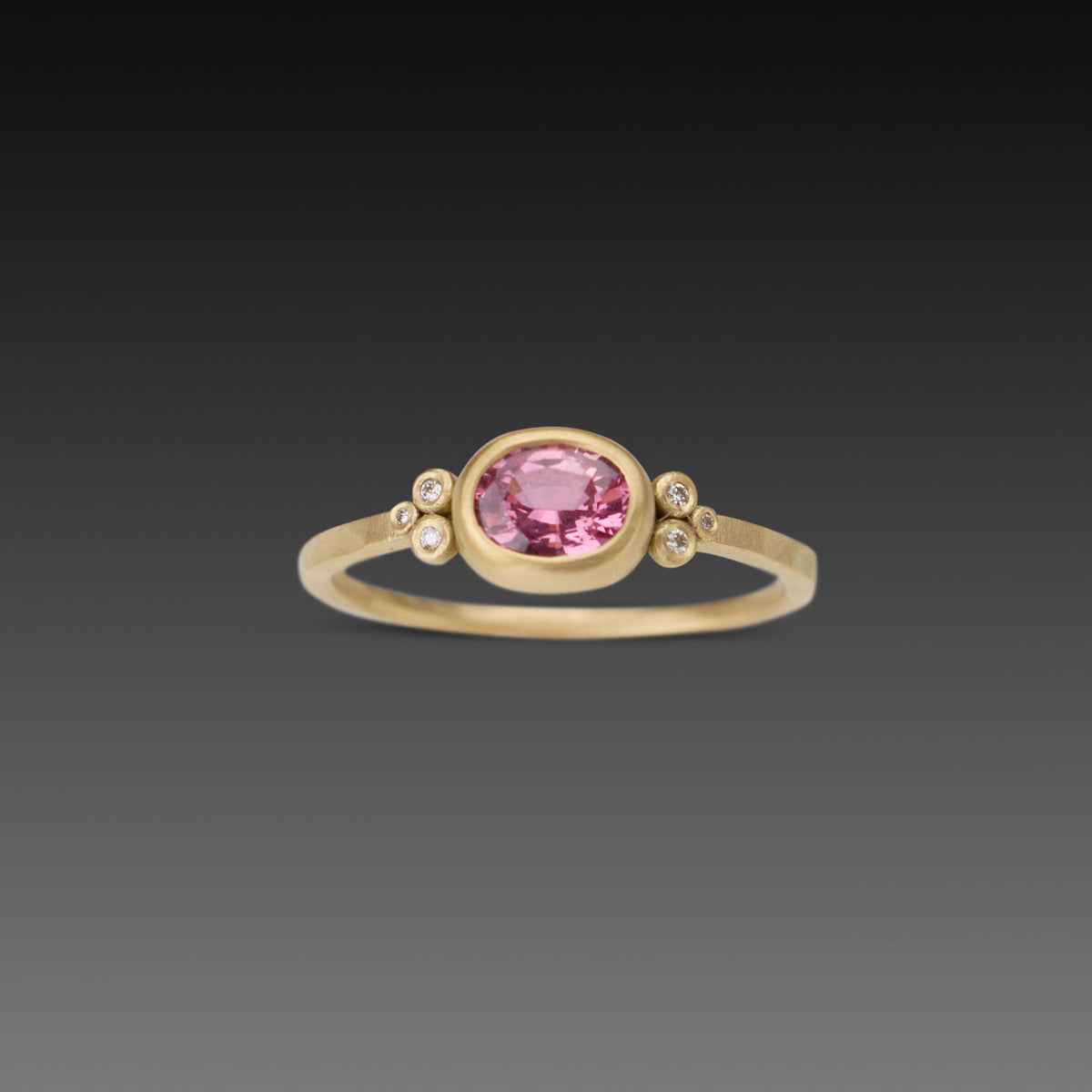 Oval Pink Sapphire Ring With Diamonds