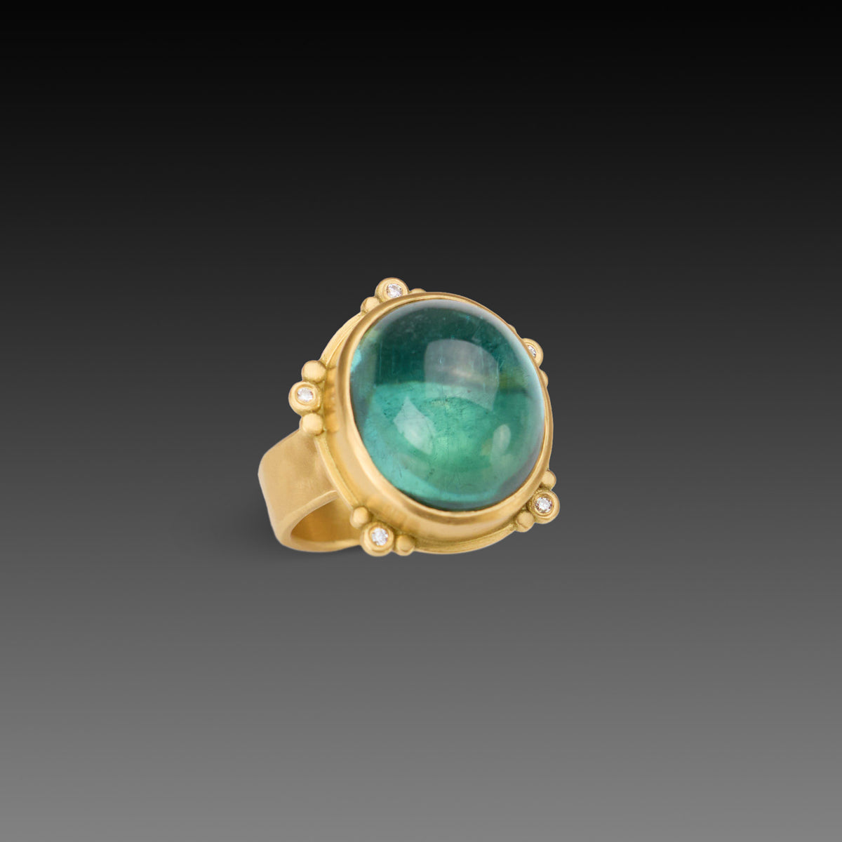 Blue - Green Tourmaline Statement Ring