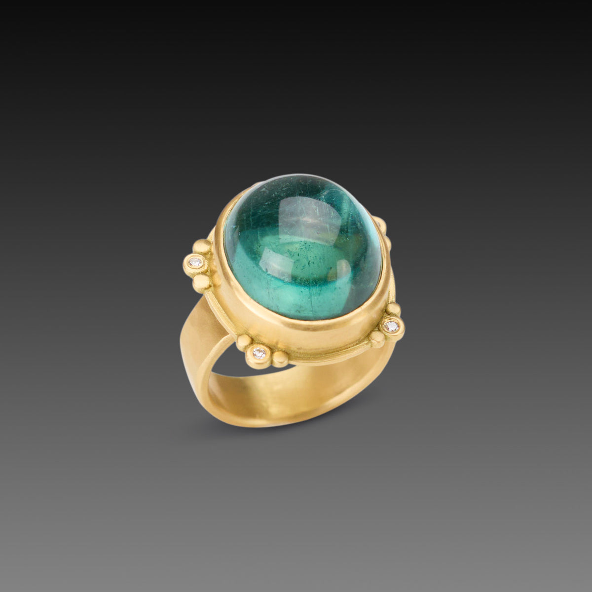 Blue - Green Tourmaline Statement Ring