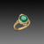 Round Emerald Ring With Diamond Trios