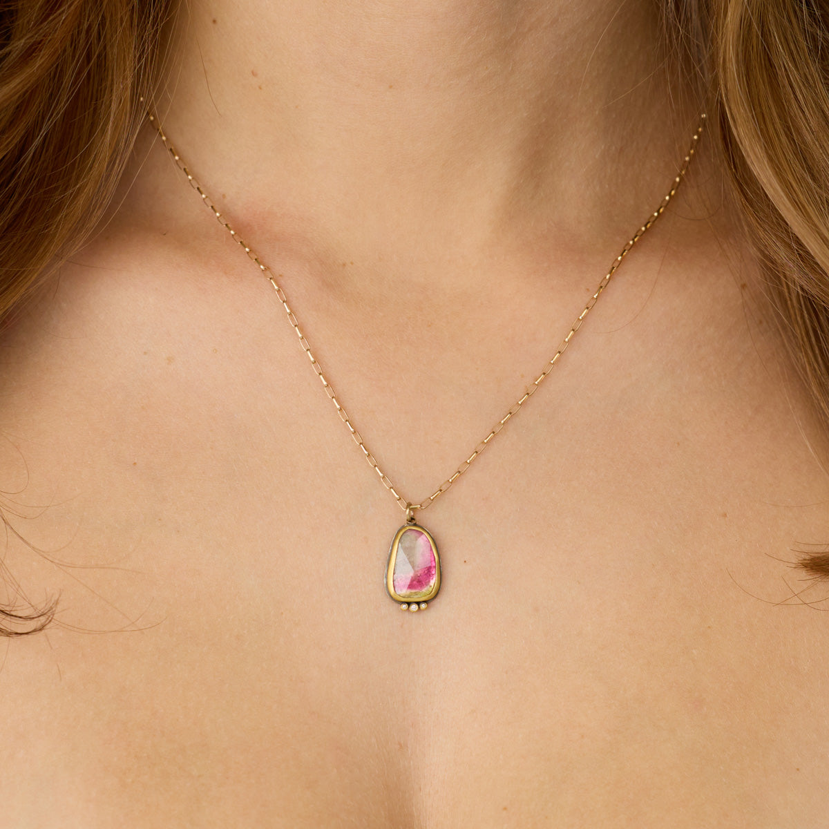 Ombre Pink Tourmaline Necklace