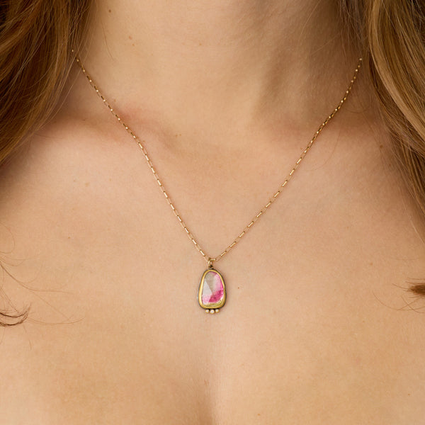 Ombre Pink Tourmaline Necklace - Ananda Khalsa