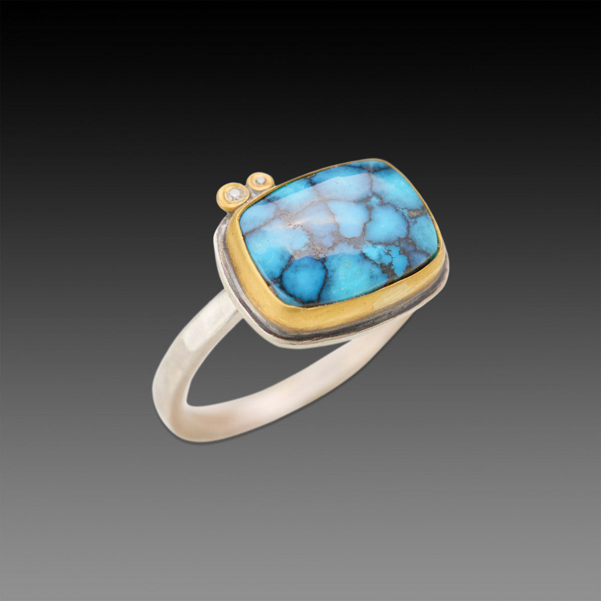 Turquoise Ring with Diamonds