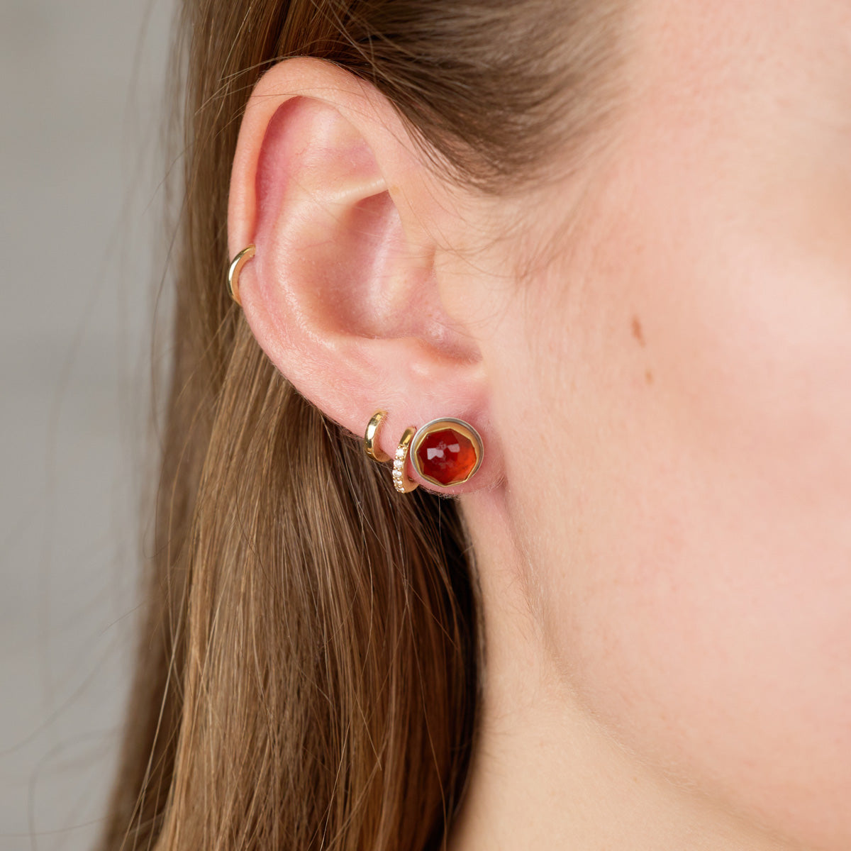 Hessonite Garnet Stud Earrings