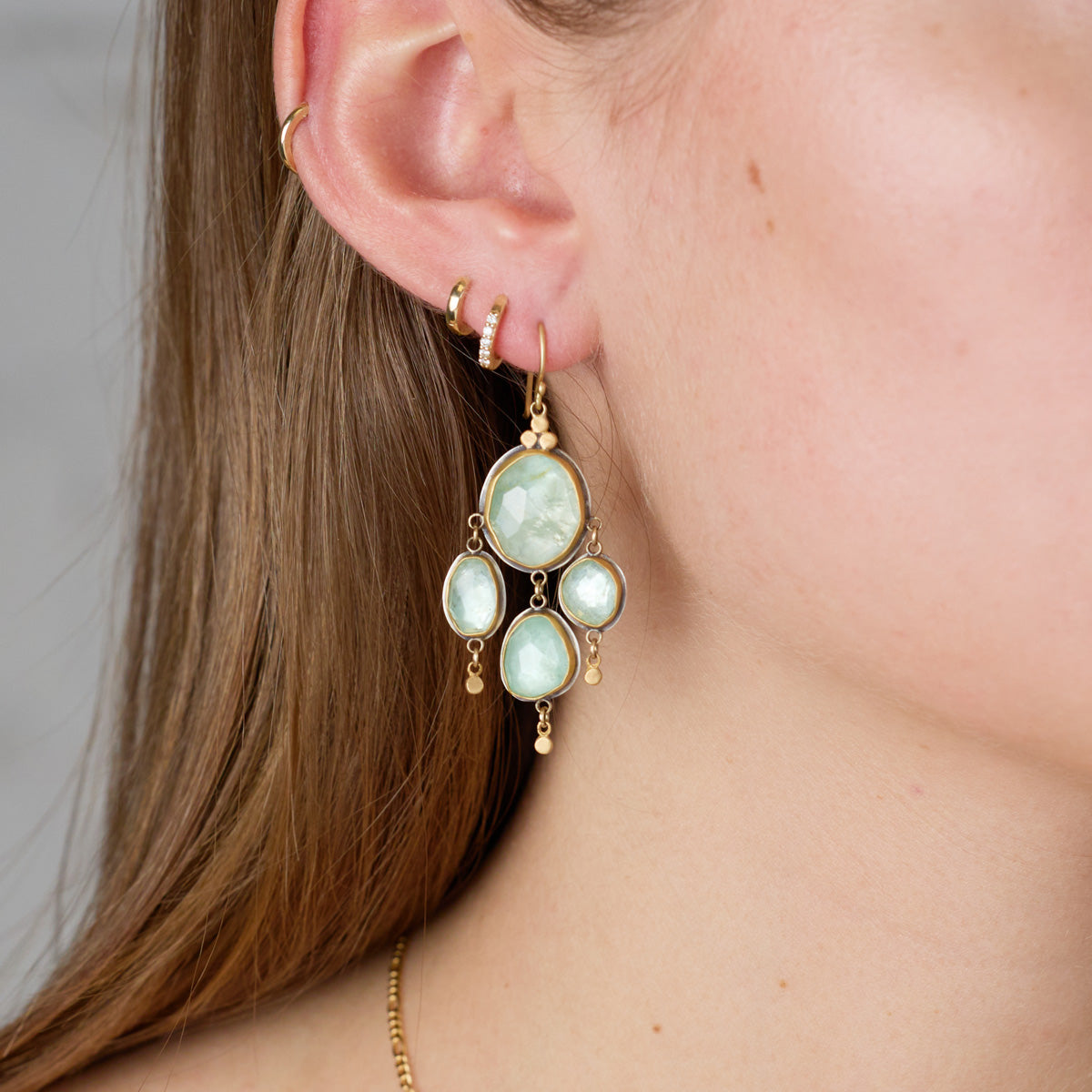 Luminous Beryl Chandelier Earrings