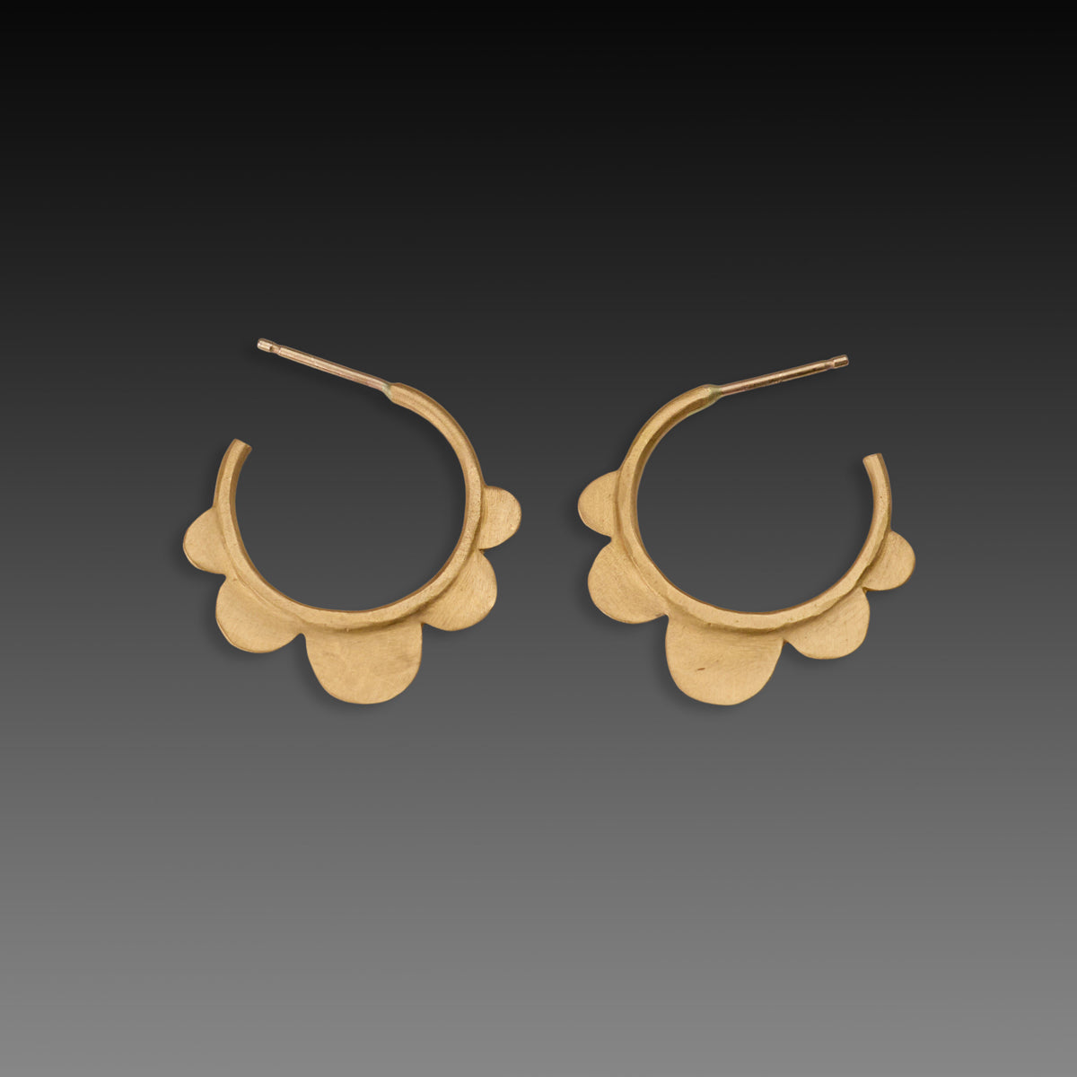 Gold Scallop Hoop Earrings