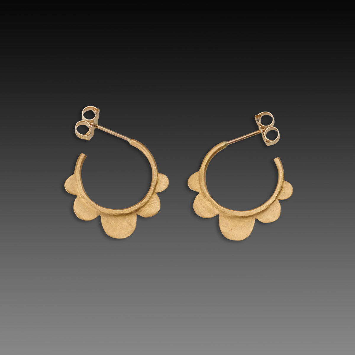 Gold Scallop Hoop Earrings