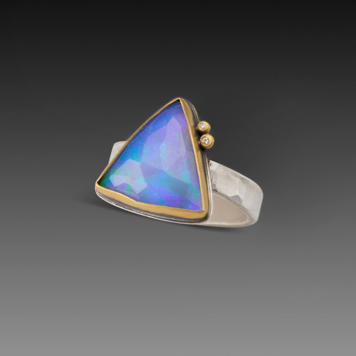 Ethiopian Opal Triangle Ring