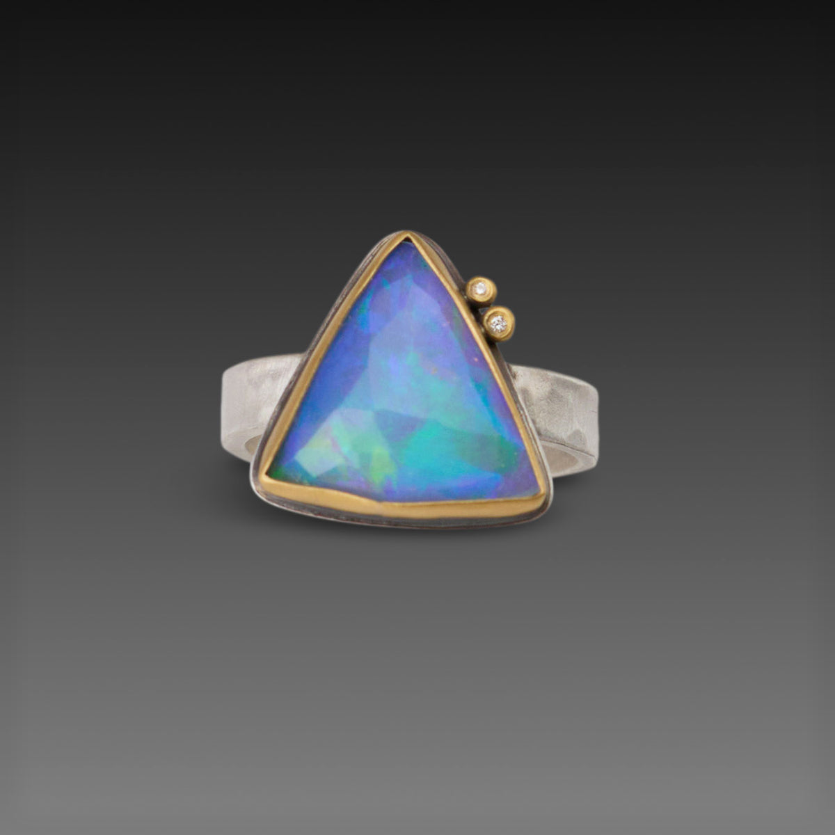 Ethiopian Opal Triangle Ring