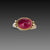 Pink Tourmaline Ring with Diamond Trios