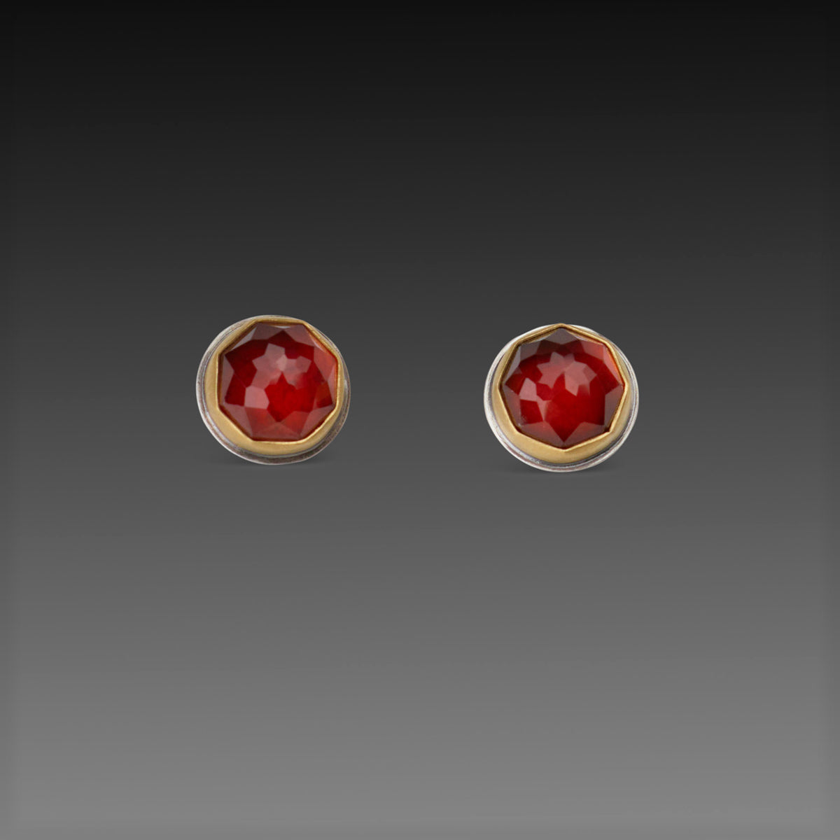 Hessonite Garnet Stud Earrings