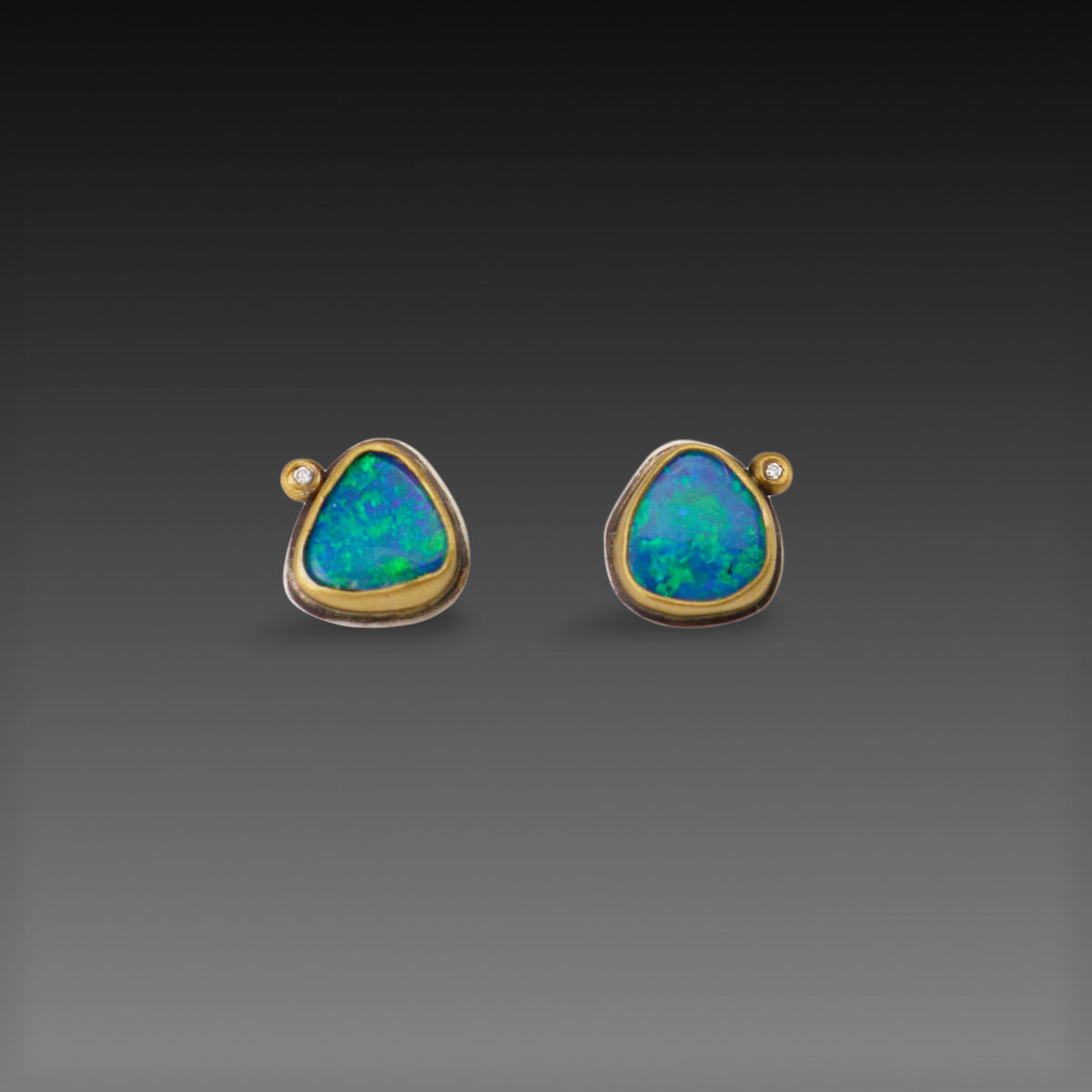 Organic Australian Opal Stud Earrings