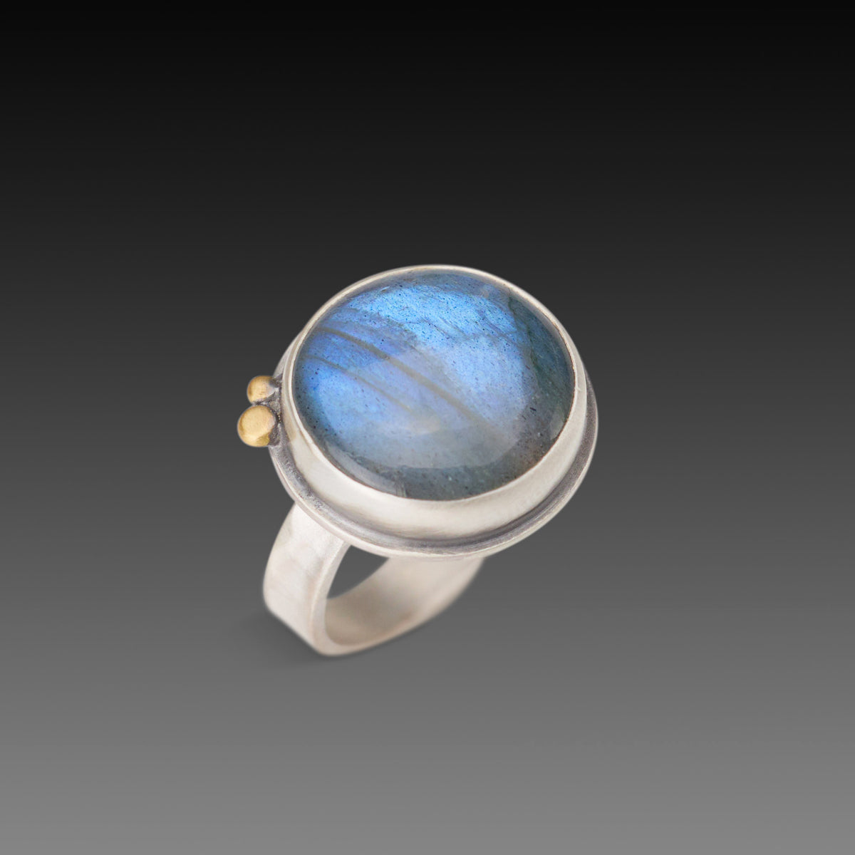 Smooth Round Labradorite Ring